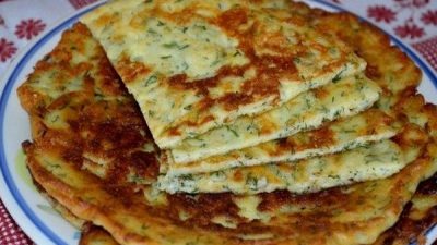 Ленивые сырные лепешки с зеленью