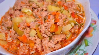 Ленивый лагман со спагетти
