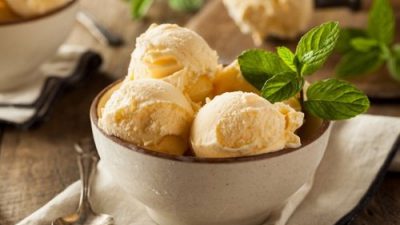 Мандариновое мороженое со сгущенным молоком