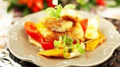 Минтай с кольраби в духовке