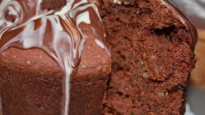 Мраморный кулич с кофейной глазурью