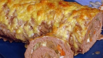 Мясной рулет «Удиви гостей» с грибами