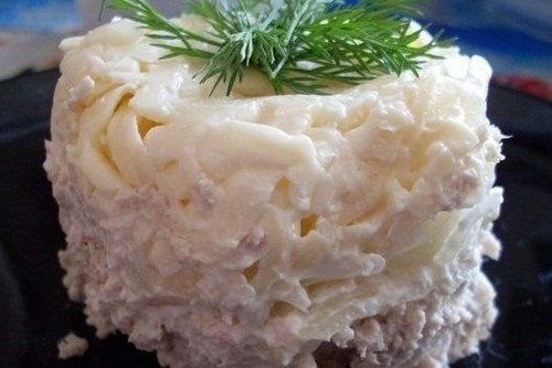 Мясной салат «Мужской каприз» с сыром