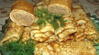 Начинка для блинов из печени и лука