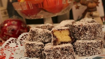 Нежное бисквитно-кокосовое пирожное