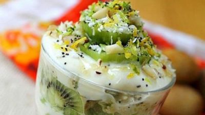 Нежное парфе с ананасом и киви