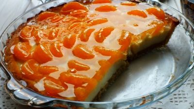 Нежный тарт с мандаринами