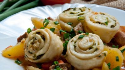 Нудли по-украински с картофелем и говядиной