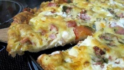 Очень быстрая пицца с салями