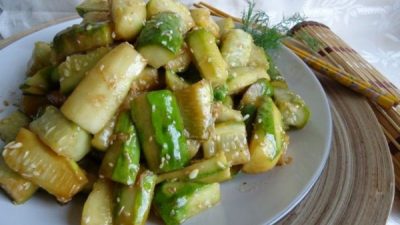 Огурцы с чесноком по-корейски