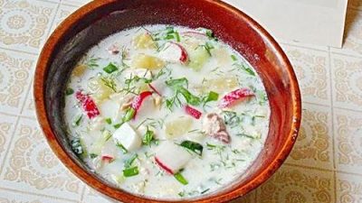 Окрошка днестровская с курицей