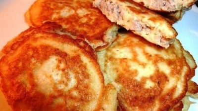 Оладьи мясные на скорую руку