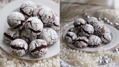 Орехово-шоколадное печенье с трещинками