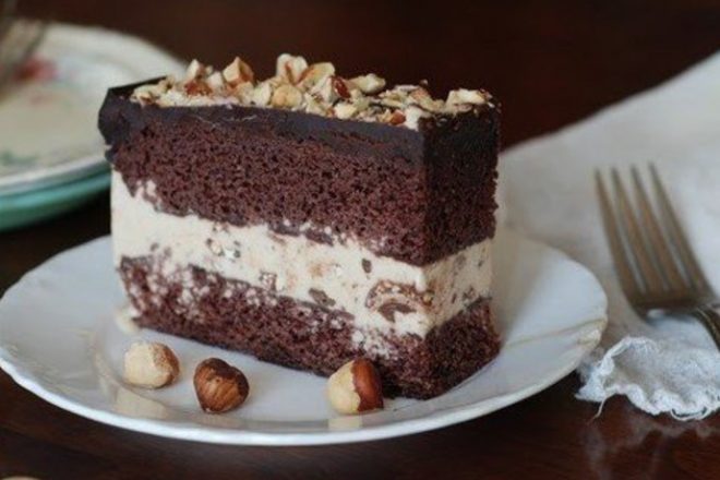 Орехово-шоколадный торт-мороженое