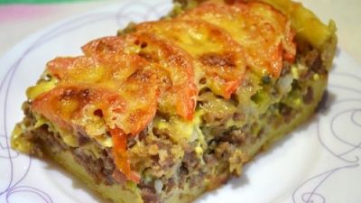 Оригинальный мясной пирог с сыром