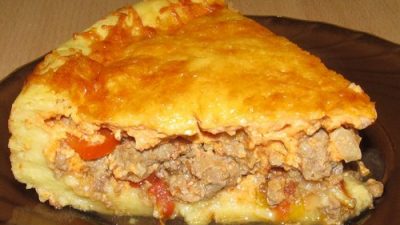 Оригинальный пирог с мясом и овощами