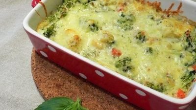 Овощи под сыром, запеченные в пароварке