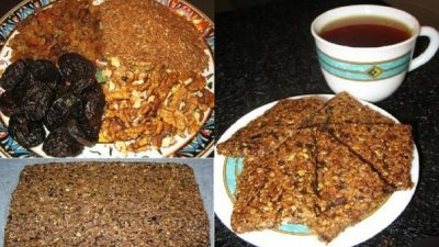 Овсяное печенье с изюмом, черносливом и семенами льна