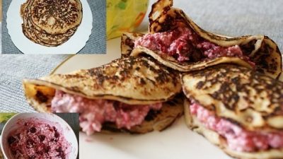 Овсяные блинчики с ягодной начинкой