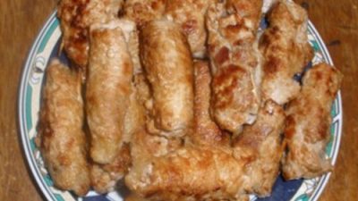 «Пальчики» из мяса с салом по-татарски