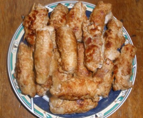 Мясные пальчики с салом и чесноком (в духовке) — рецепт с фото пошагово