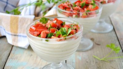 Панна-котта из цветной капусты с икрой