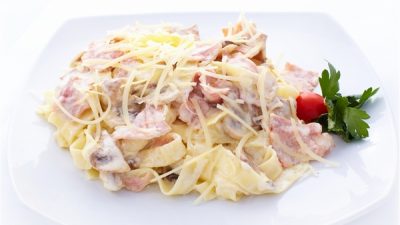 Паста фетучини с прошутто
