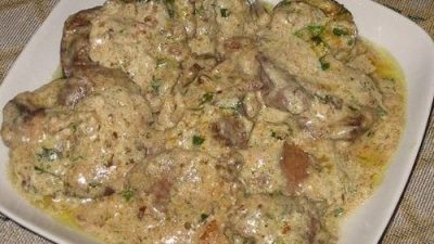 Печень куриная в ореховом соусе