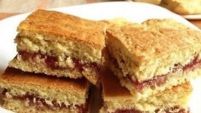 Печенье на кефире с вареньем к чаю