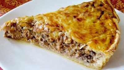 Пирог на кефире с мясной начинкой