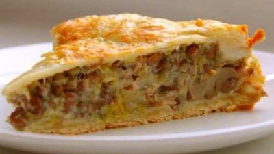 Пирог с картошкой и грибами по-домашнему