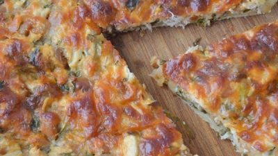 Пирог с курицей, фасолью и сулугуни