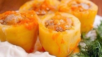 Потрясающий фаршированный картофель с мясной начинкой