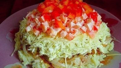 Простой и вкусный салат с перцем