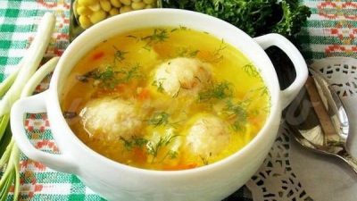 Простой суп с сырными шариками