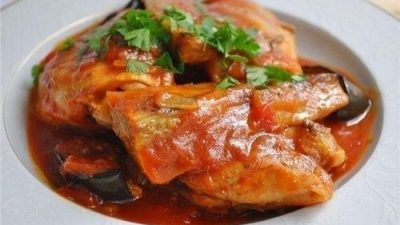 Рагу с куриной грудкой и белыми грибами