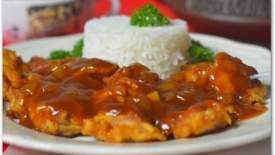 Рис с куриной грудкой в кисло-сладком соусе
