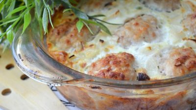 Рисовая запеканка с куриными шариками