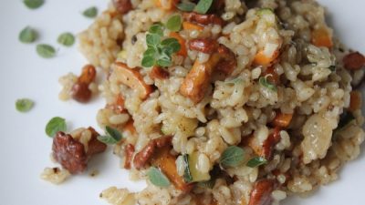 Ризотто с лисичками в сливках