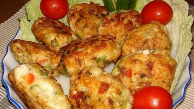 Рубленые котлеты из курицы и овощей
