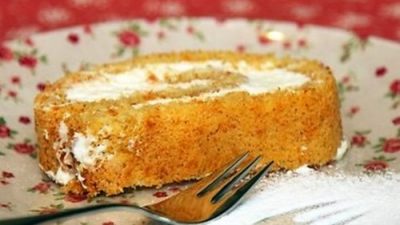 Рулет из тыквы со сливочной начинкой