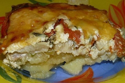 Бифарше (запеканка из картофельного пюре и куриного фарша)