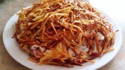 Салат «Блондинка» с ветчиной