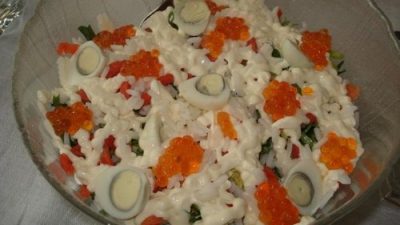 Салат «Федоровский» с красной икрой