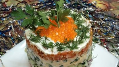 Салат из семги под шубой