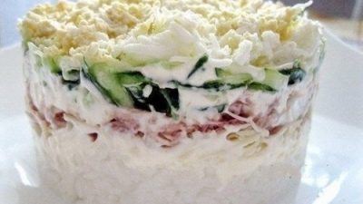 Салат «Капля воды» с рисом и тунцом
