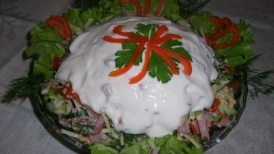 Салат «Кармелита» с ветчиной