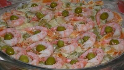 Салат «Креветочный» с рисом