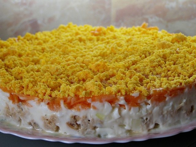 Салат Мимоза с сыром пошаговый рецепт