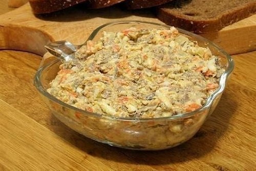 Салат из куриной печени с чесночными сухариками рецепт – Французская кухня: Салаты. «Еда»